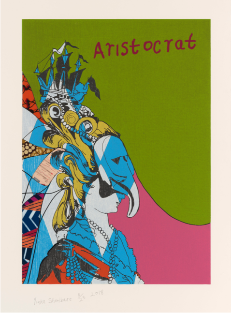 Yinka Shonibare, Aristocrat I, from Unstructured Icons, 2018, Relief print