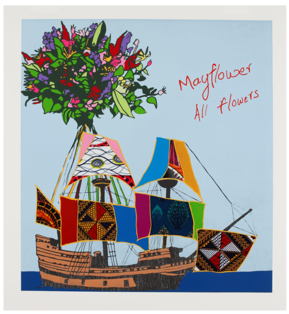 Yinka Shonibare, Mayflower All Flowers, 2020, Relief print