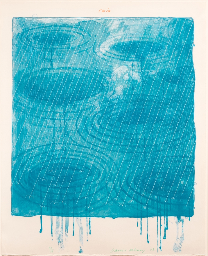 David Hockney, Rain, from the Weather series, Lithograph and screenprint