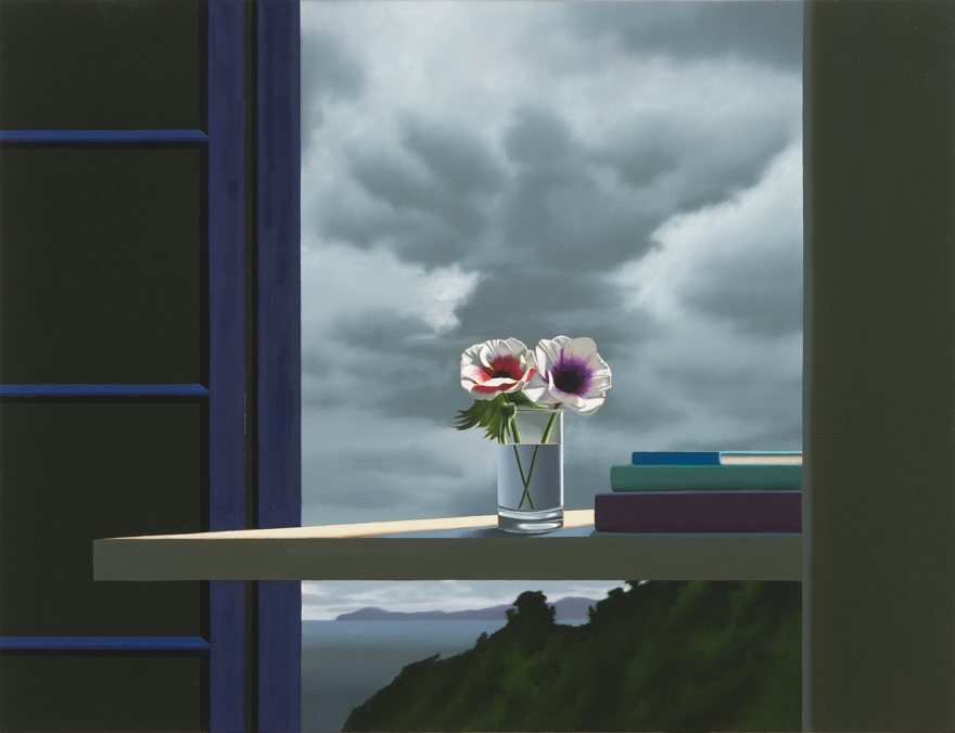 Anemones Against Gray Sky, Bruce Cohen, Painting, Oil on canvas, Still life