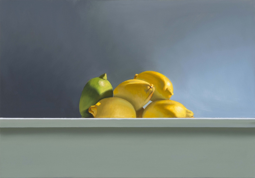 Bruce Cohen, Lemons on a Ledge, Oil on canvas